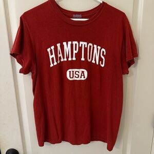 Brandy Melville Red Hamptons USA T-Shirt